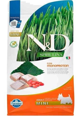 N&D Spirulina Balıklı Küçük Irk Yetişkin Kuru Köpek Maması 2 kg