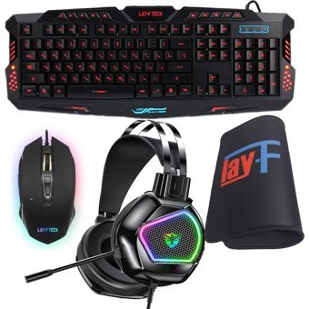 J30 J30-SC128A-H155 Işıklı Ergonomik Siyah Kablolu Klavye Mouse Seti