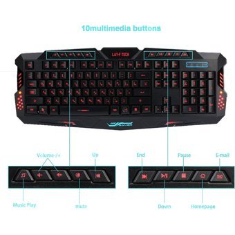 J30 J30-SC128A-H155 Işıklı Ergonomik Siyah Kablolu Klavye Mouse Seti
