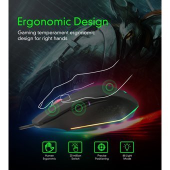 J30 J30-SC128A-H155 Işıklı Ergonomik Siyah Kablolu Klavye Mouse Seti