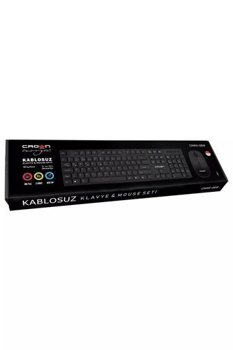 Crown CMMK-08W Sessiz Siyah Kablosuz Klavye Mouse Seti
