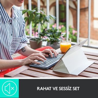 Logitech K380 Sessiz Siyah Kablosuz Klavye Mouse Seti
