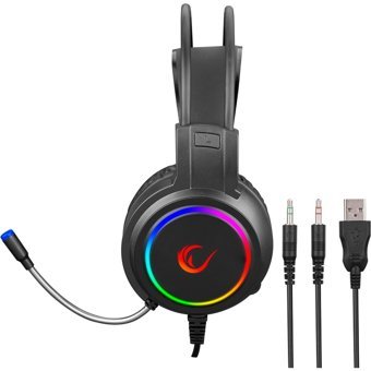 Rampage KM-404 Işıklı Ergonomik Siyah Kablolu Klavye Mouse Seti