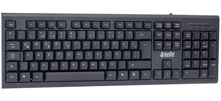 Hello HL-18742 USB Kablolu Standart Q Klavye