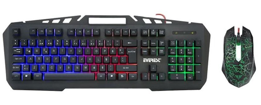 Everest KMX-99 USB Gökkuşağı Zemin Aydınlatmalı Q Oyuncu Klavye Mouse Seti