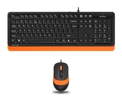 A4Tech F1010 USB Kablolu Q Klavye Mouse Seti Turuncu