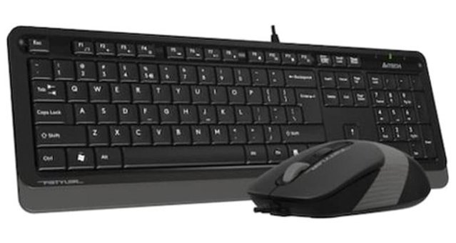 A4Tech F1010 USB Kablolu Q Klavye Mouse Seti Gri