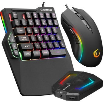 Rampage KM-R92 Işıklı Ergonomik Siyah Kablolu Klavye Mouse Seti