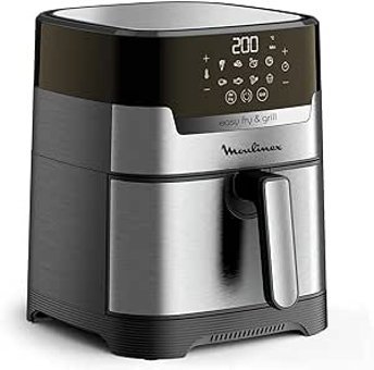 Moulinex Ez505D Airfryer 4.2 lt Tek Hazneli Izgara Yapan Led Ekranlı Yağsız Sıcak Hava Fritözü Gri