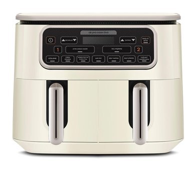 Karaca Air Pro Cook Duo Köz XXXL Airfryer 8 lt İki Hazneli Izgara Yapan Led Ekranlı Sıcak Hava Fritözü Beyaz