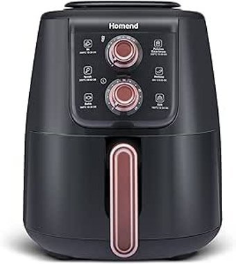 Homend 2508H Airfryer 4 lt Tek Hazneli Yağsız Sıcak Hava Fritözü Siyah