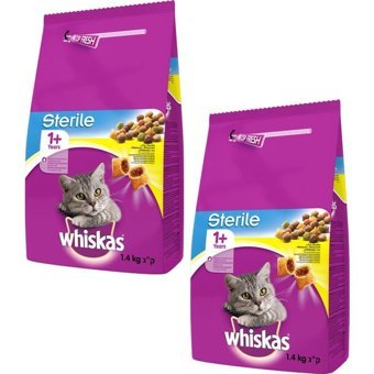 Whiskas Sterile 1+ Years Sebzeli Tavuklu Kısırlaştırılmış Yetişkin Kuru Kedi Maması 2x1.4 kg