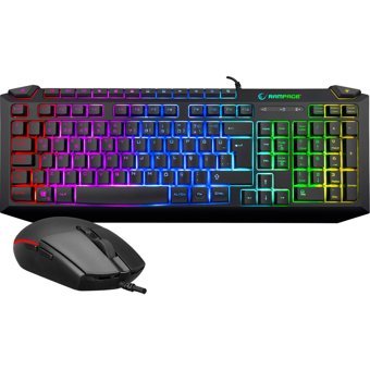 Rampage KB-R310 Işıklı Ergonomik Siyah Kablolu Klavye Mouse Seti