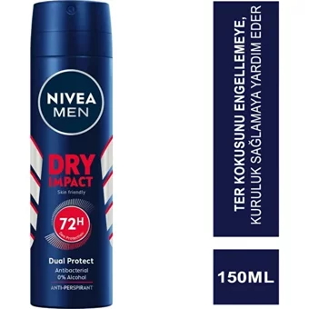 Nivea Dry Impact Sprey Erkek Deodorant 150 ml