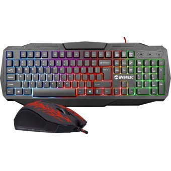 Everest KMX-86 Işıklı Siyah Kablolu Klavye Mouse Seti