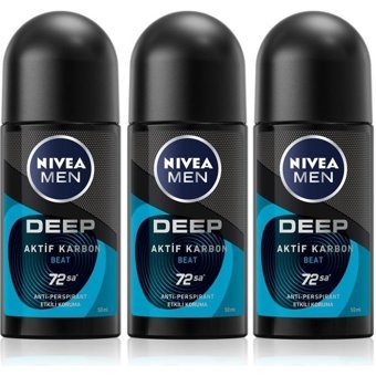 Nivea Deep Beat Roll-On Erkek Deodorant 3x50 ml