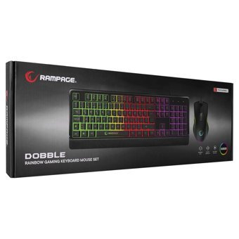 Rampage Km-99 Işıklı Ergonomik Siyah Kablolu Klavye Mouse Seti