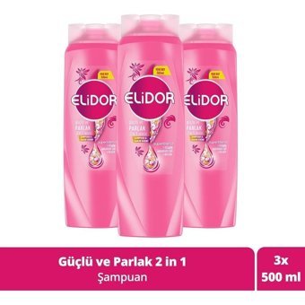 Elidor Superblend 2'si 1 Arada Güçlü Parlak Şampuan 3x500 ml