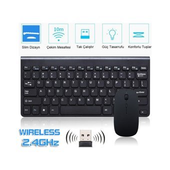 Triline Ergonomik Beyaz Kablosuz Klavye Mouse Seti