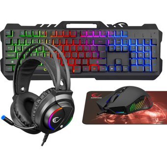 Rampage Fitment Işıklı Ergonomik Siyah Kablolu Klavye Mouse Seti