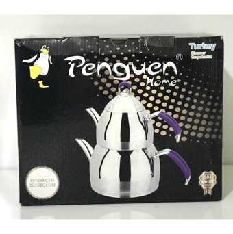 Penguen Lotus Silikon Kulplu Aile Boy Çaydanlık Mor