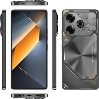 Tecno Pova 6 Pro 256 GB Hafıza 12 GB Ram 6.78 inç 108 MP Çift Hatlı AMOLED Ekran Android Akıllı Cep Telefonu Gri