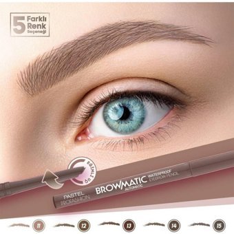 Pastel Profashion Browmatic Suya Dayanıklı Asansörlü İnce Uçlu Kaş Kalemi Kahverengi