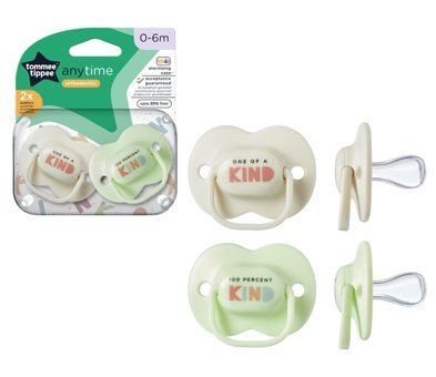 Tommee Tippee Anytime 0-6 Ay 2'Li Ekru-Yeşil Emzik
