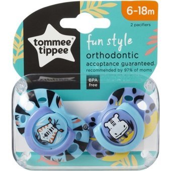 Tommee Tippee Fun Style 6-18 Ay 2'Li Beyaz - Eflatun Emzik