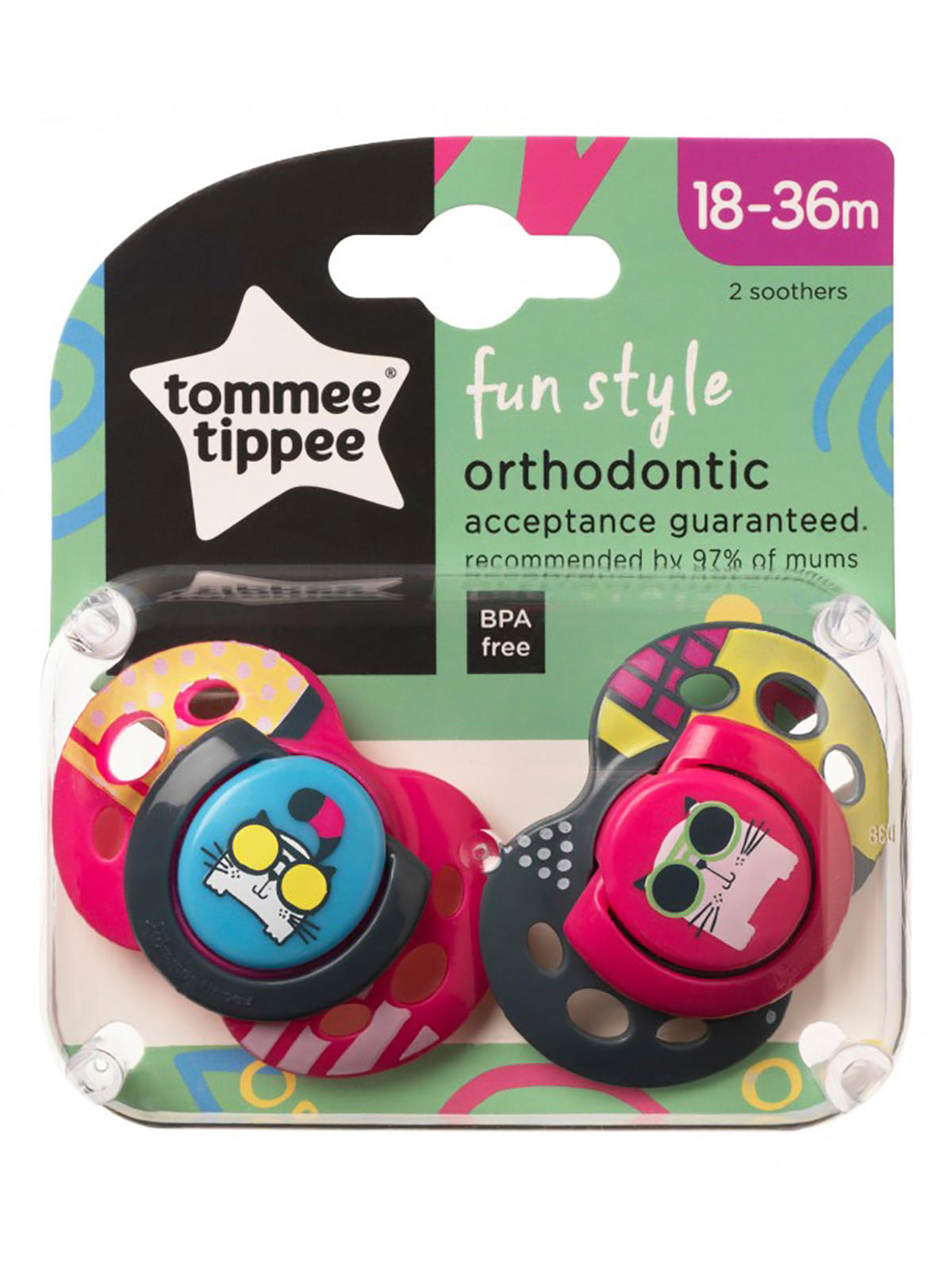 Tommee Tippee Fun 18-36 Ay 2'Li Fuşya Emzik