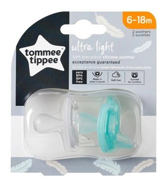 Tommee Tippee Ultra Light 6-18 Ay 2'Li Şeffaf-Mavi Emzik