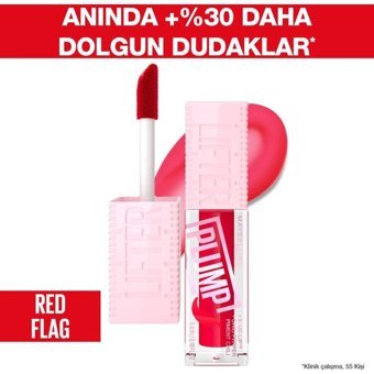 Maybelline New York 004 Red Flag Dolgunlaştırıcı Dudak Parlatıcısı Kırmızı