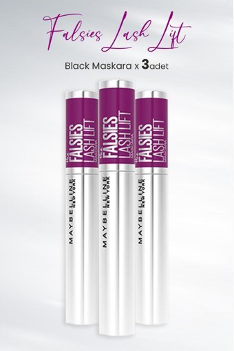 Maybelline New York The Falsies Lash Lift Besleyici Siyah Maskara 3 Adet