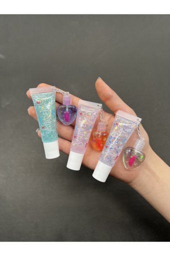 Amour Amour Mini Kalpli Lip Gloss A Serisi Dudak Parlatıcısı Çok Renkli 3 Adet