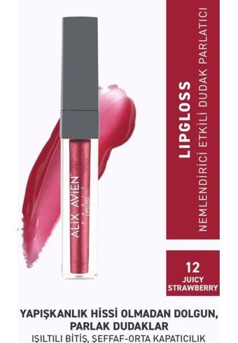 Alix Avien 12 Juicy Strawberry Nemlendiricili Dudak Parlatıcısı Kırmızı