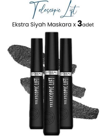 L'oréal Paris Telescopic Hacim Veren Siyah Maskara 3 Adet