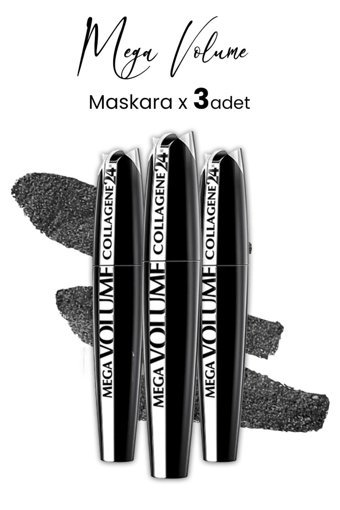 L'oréal Paris Mega Volume 24H Hacim Veren Siyah Maskara 3 Adet