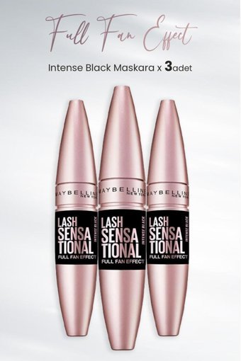 Maybelline New York Full Fan Effect Kıvırma Siyah Maskara 3 Adet