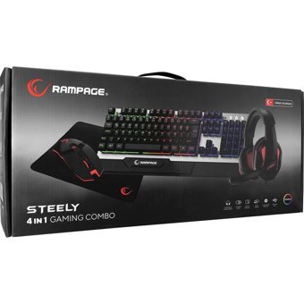 Rampage Km-26 Işıklı Ergonomik Siyah Kablolu Klavye Mouse Seti