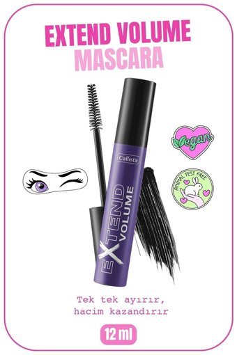 Callista Extend Volume Hacim Veren Siyah Maskara