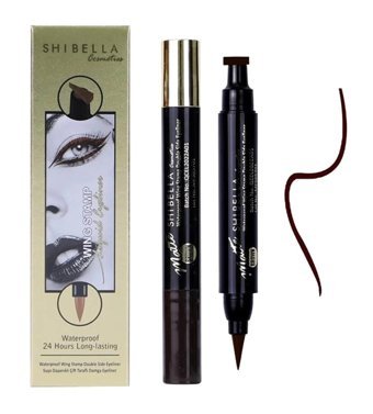 Shibella Kalın Damga Çift Taraflı Suya Dayanıklı Mat Siyah Kalıcı Kalın Uçlu Kalem Eyeliner