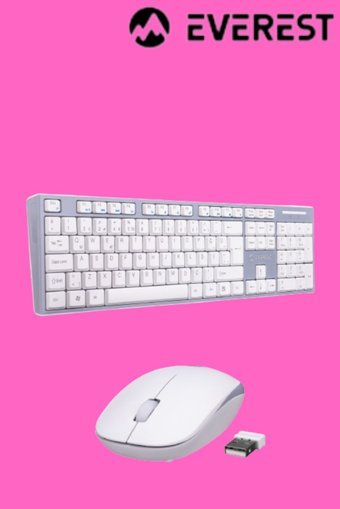 Everest KM-6063 Ergonomik Gri Kablosuz Klavye Mouse Seti