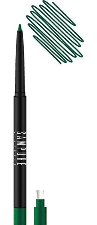 Sampure Minerals Retractable Mat Emerald Gem İnce Uçlu Likit Eyeliner