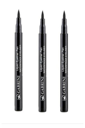 Gabrini Suya Dayanıklı Mat Siyah Kalıcı İnce Uçlu Likit Eyeliner 3 Adet