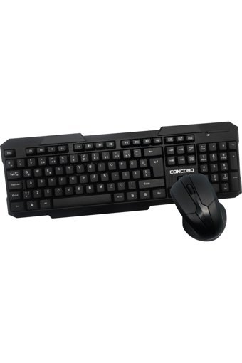 Concord C-65 Siyah Kablosuz Klavye Mouse Seti