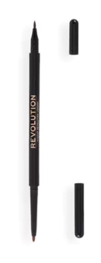 Revolution Felt and Kohl Çift Taraflı Mat Kahverengi İnce-Kalın Uçlu Likit Eyeliner
