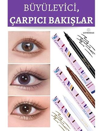 Lovendas Suya Dayanıklı Mat Beyaz Kalıcı İnce Uçlu Likit Eyeliner