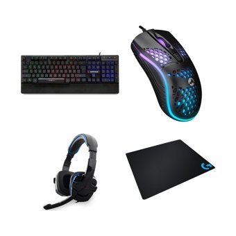 Rampage TKZ-LOG-R66 Işıklı Ergonomik Siyah Kablolu Klavye Mouse Seti