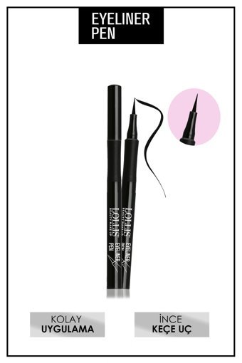 Lollis Suya Dayanıklı Mat Siyah Kalıcı İnce Uçlu Likit Eyeliner