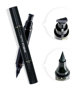 Shibella Kalın Damga Çift Taraflı Suya Dayanıklı Mat Siyah Kalıcı İnce-Kalın Uçlu Kalem Eyeliner